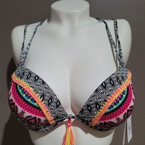 Shade & Shore Boho Pink Push Up Bikini Top - Picture 2 of 9